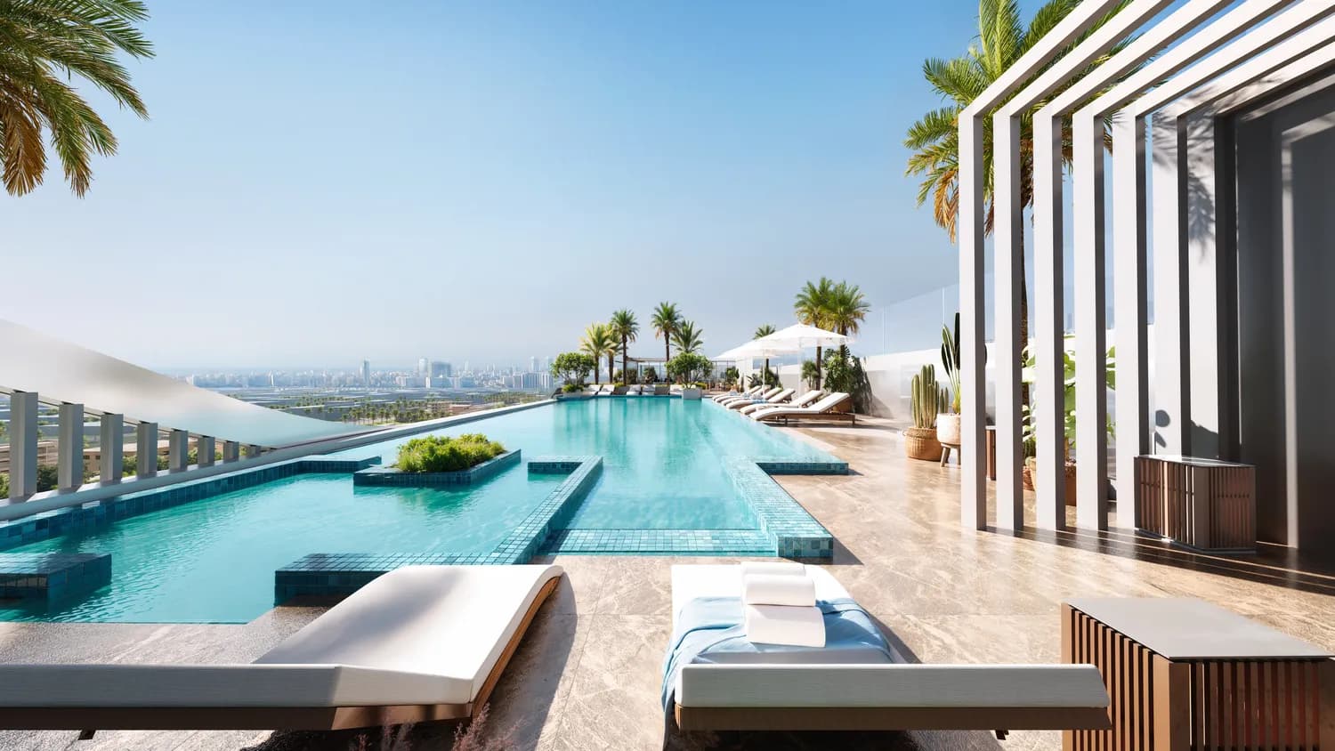 The rooftop infinity pool at Linea by HOLM
