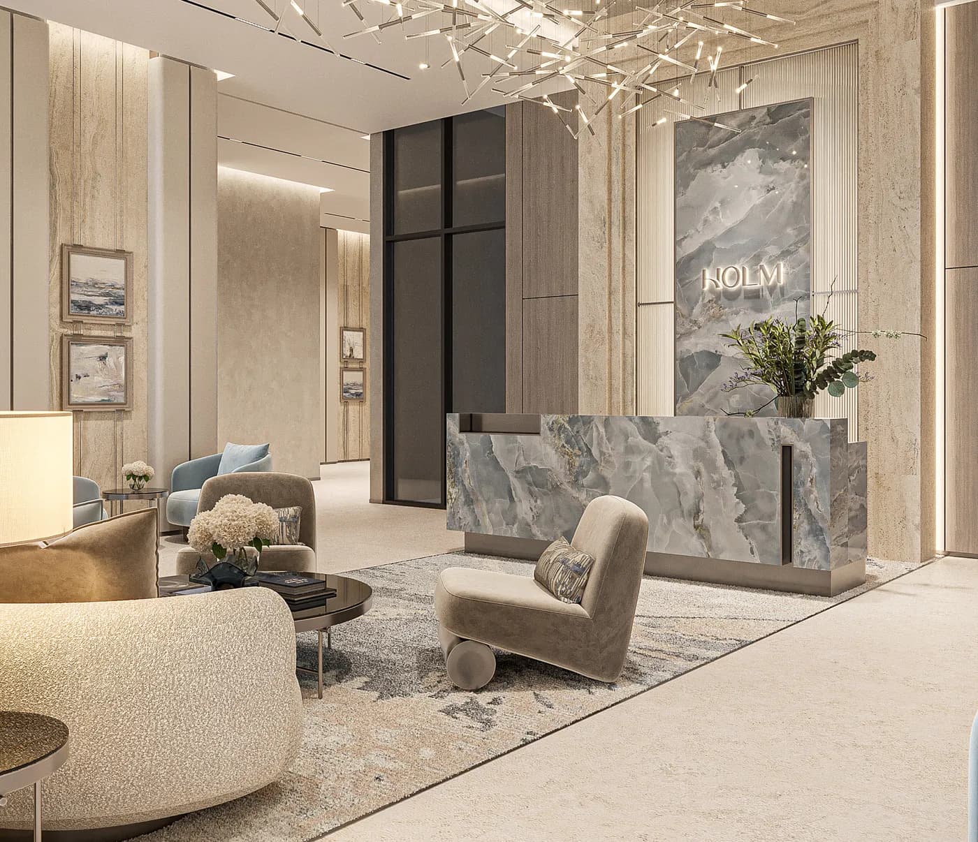 The arrival lobby at Linea by HOLM
